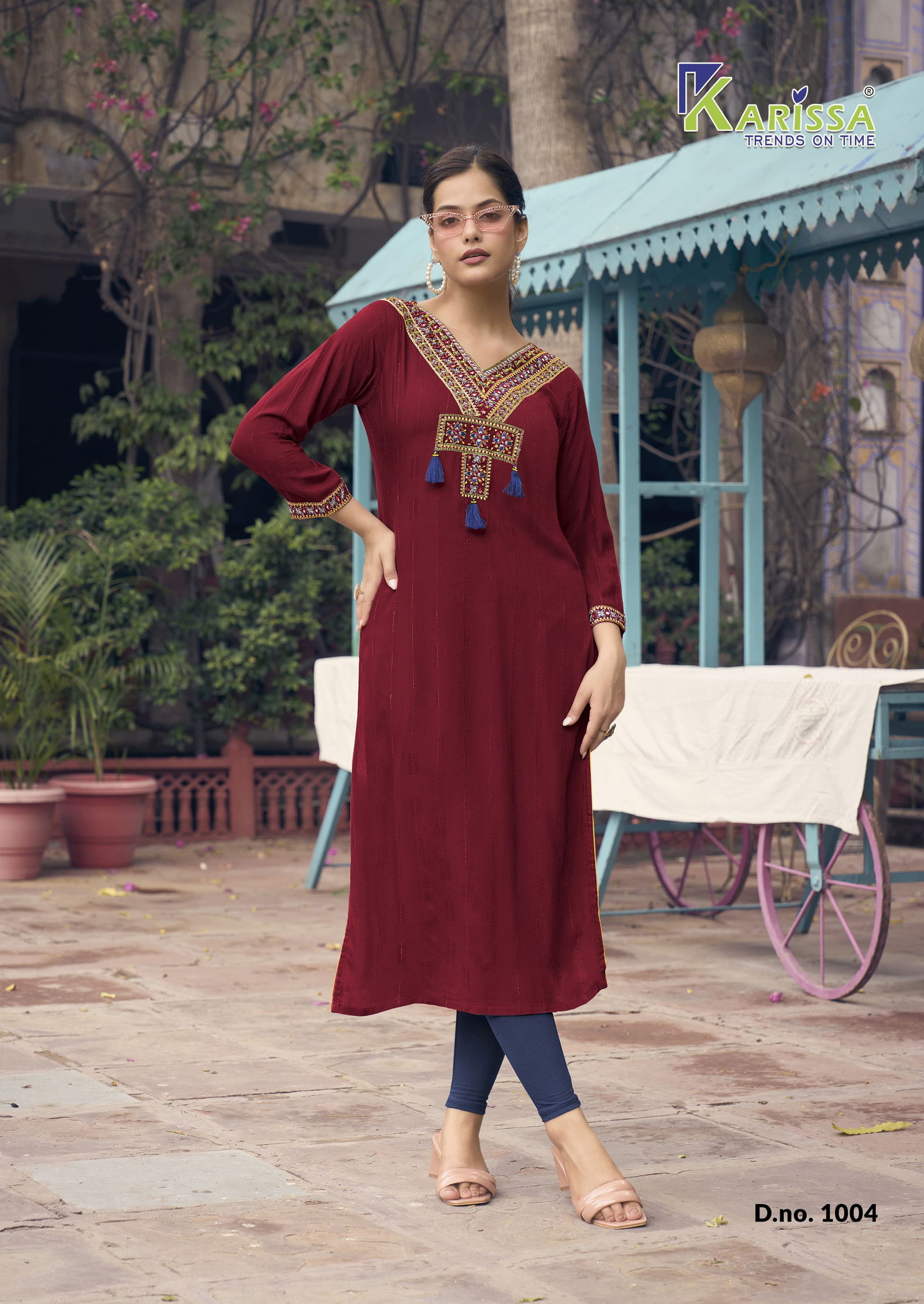 Charvee By Karissa Weaving Rayon Designer Kurtis Wholesalers In Delhi